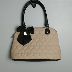 Betsey Johnson Be Mine Quilted Heart Dome Hand Bag